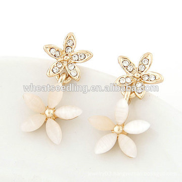 flower crystal designs for girls stud earrings small gold earrings